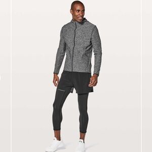 Lululemon Surge Warm Full Zip Hoodie in Heathered Black - Size Large